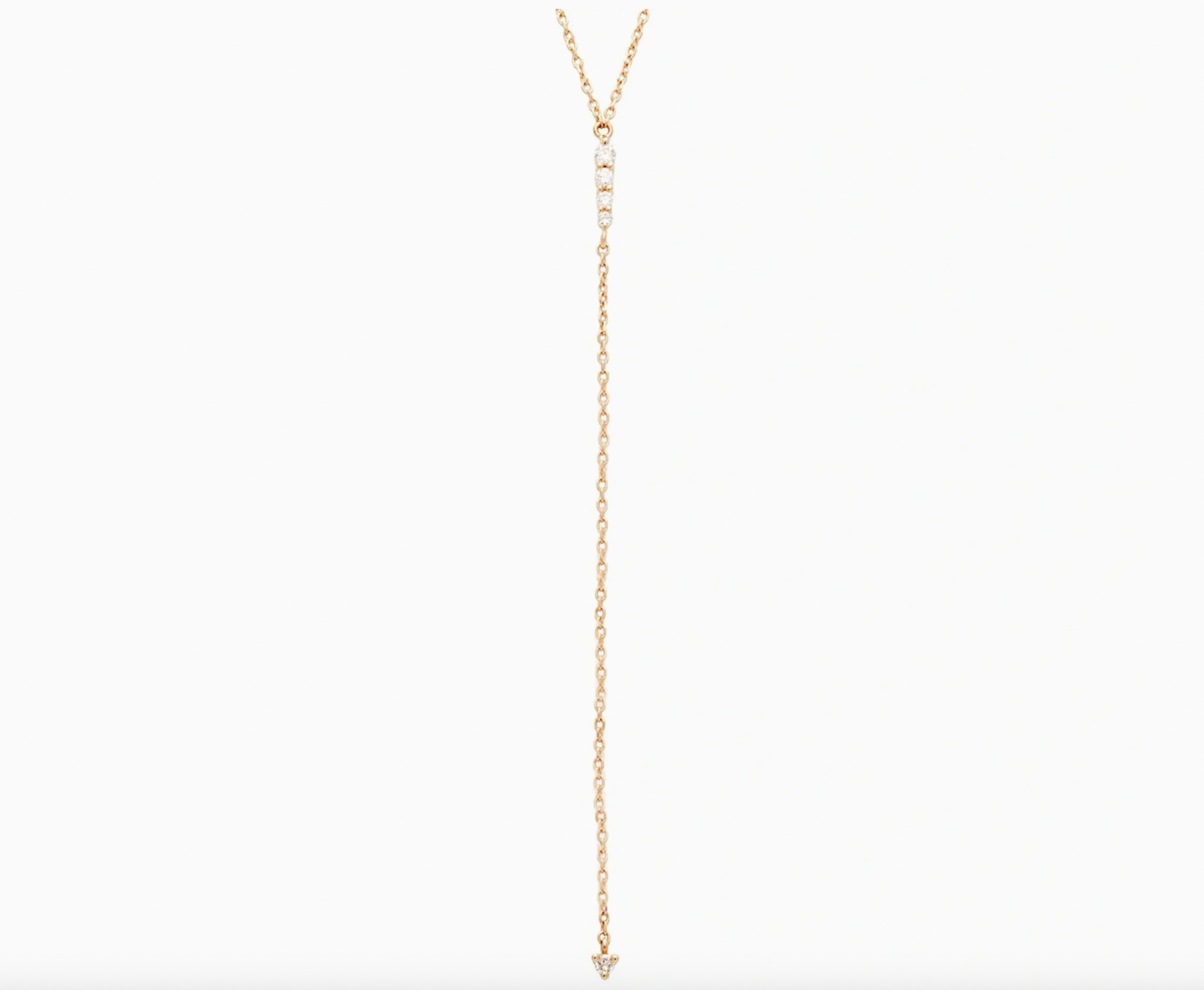 POINTE Y NECKLACE 14K YELLOW GOLD & WHITE DIAMONDS