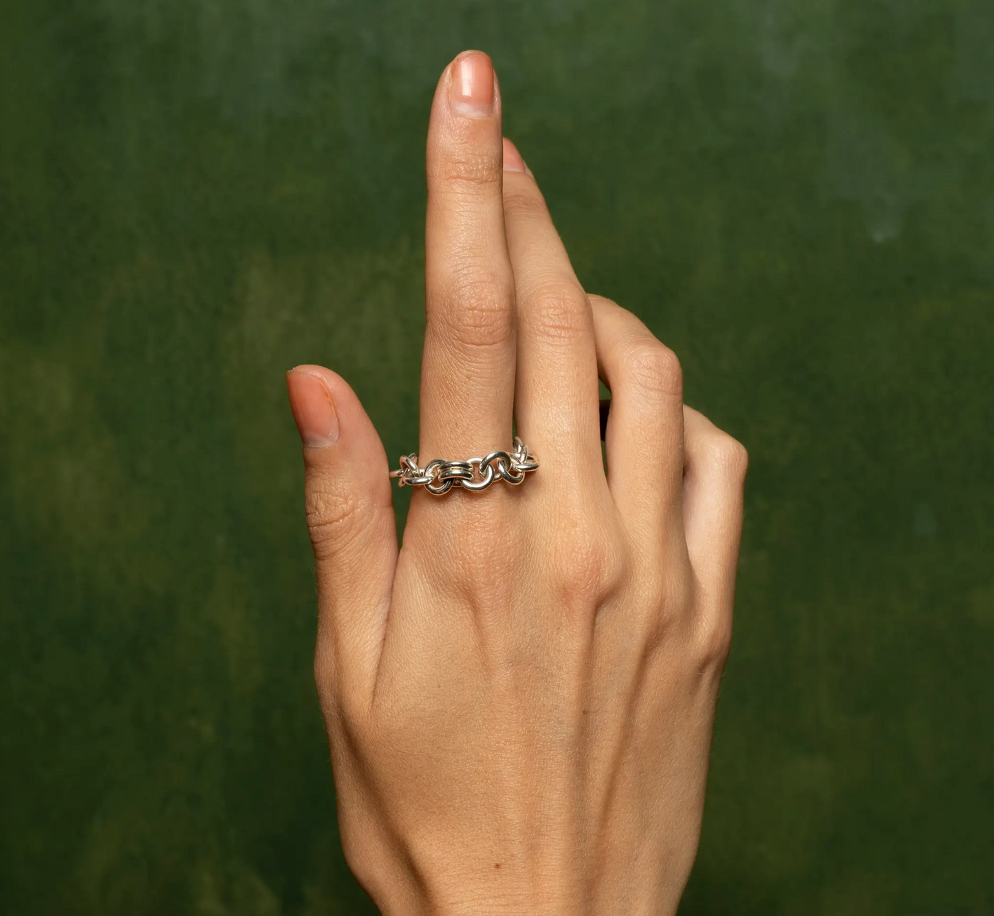 SERPENS SILVER CHAIN RING