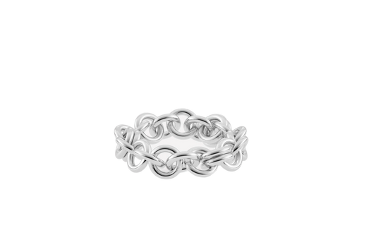 SERPENS SILVER CHAIN RING